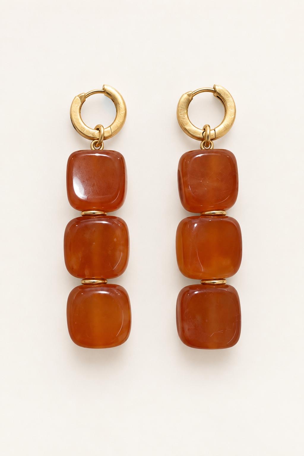 Pendientes Encina XL marrón