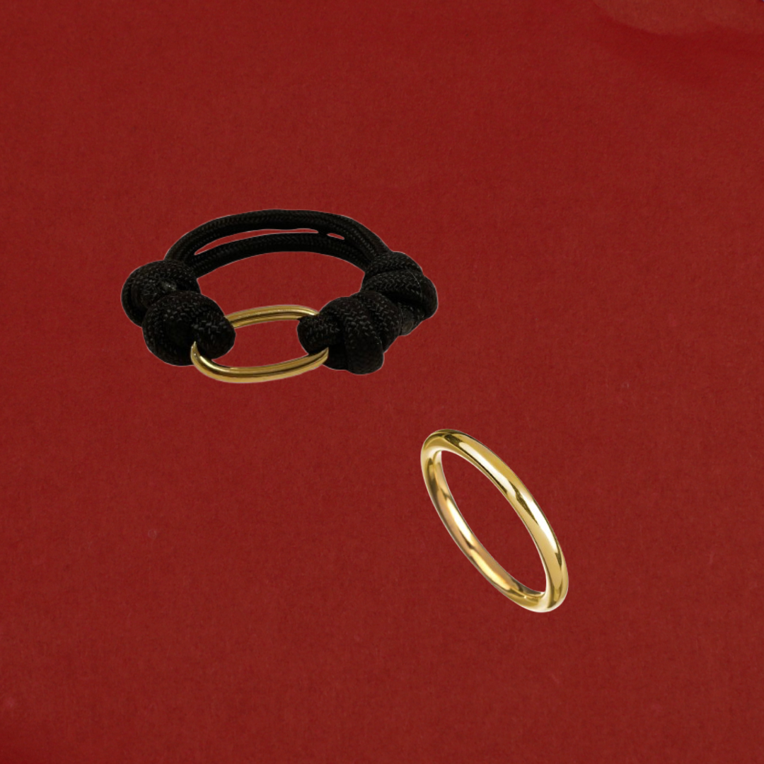 PULSERA FIONA NEGRO + PULSERA SABINA ORO