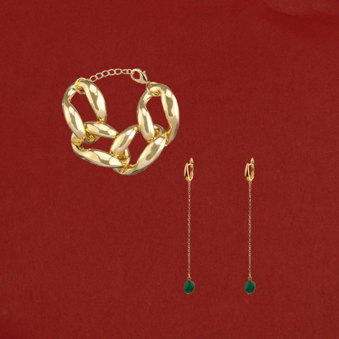PULSERA TWELVE + PENDIENTE HIEDRA VERDE
