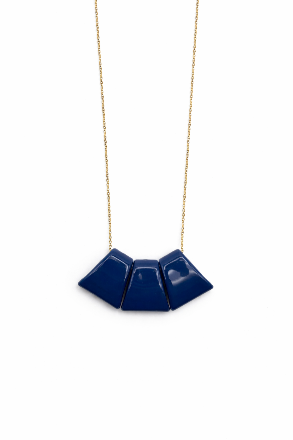 COLLAR LARGO ABANICO AZUL